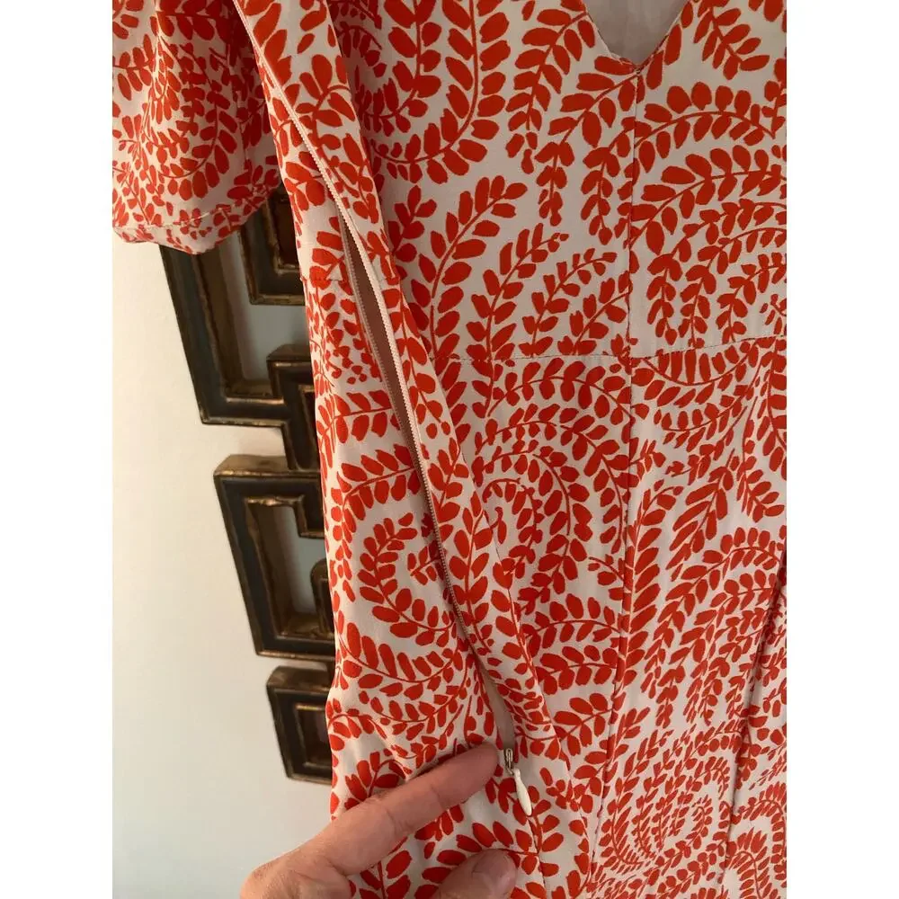 Dries Van Noten SS16 Mermaid Cut Dress Amazing Coral & White Print~  Size 38 - Picture 14 of 16